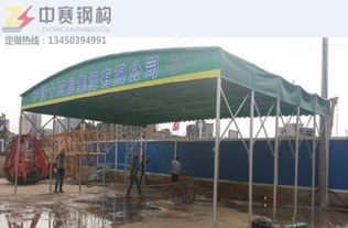 移动大排档帐篷伸缩大型仓库帐棚 推拉遮雨篷与活动车库的纺织品解决方案